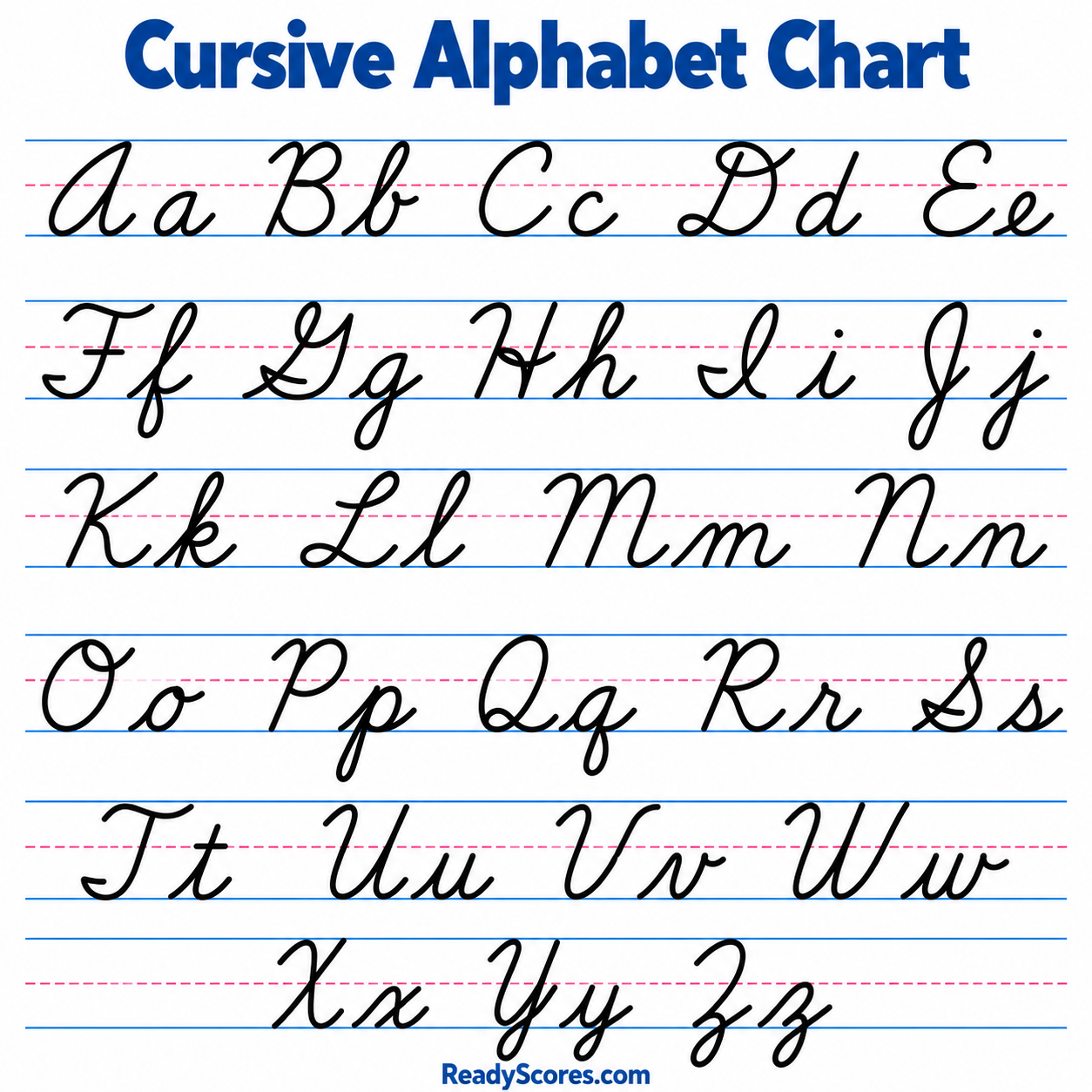 cursive alphabet chart